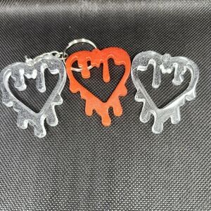 Melting heart keychain
